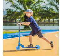 HOMCOM Kids Scooter 2 Wheels W/ Lights Music Adjustable Height Foldable - Blue