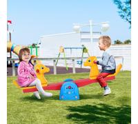 HOMCOM Kids Seesaw Safe Teeter Totter 2 Seats with Easy-Grip Handles for 1-4 years old HOMCOM Multicolor