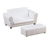 HOMCOM Kids Sofa 2 Seater Childrens Armchair Furniture Bedroom White
