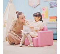Homcom Kids Sofa Set 2 In 1 Child Table And Chair Set Toddler Armchair Pink