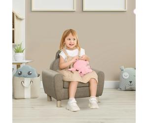 HOMCOM Kids Sofa Toddler Chair Children Armchair Ear Modeling for Bedroom Brown