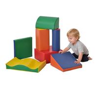 HOMCOM Kids Soft Play Set, 7 Piece Foam Blocks, Toddler 1-3 Years, Red
