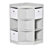 HOMCOM Kids Storage Cabinet Corner Toy Storage Organizer Children Bookcase Rack