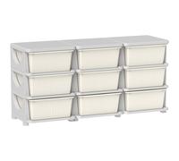 HOMCOM Kids Storage Unit, with Nine Drawers - Cream
