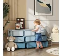 HOMCOM Kids Storage Units with Drawers 3 Tier Chest Dresser Tower Blue, Blue