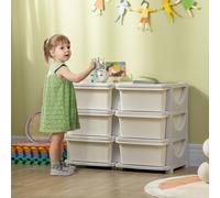 HOMCOM Kids Storage Units with Drawers 3 Tier Chest Dresser Tower Cream