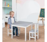 3 Piece Kids Table and Chair Set, Grey