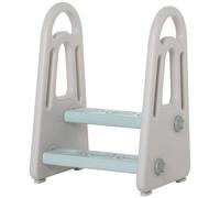 HOMCOM Kids Toddler Step Stool Ladder Kitchen Helper for Toilet Potty Training Bathroom Sink Bedroom Blue and Grey