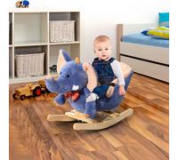HOMCOM Kids Toy Rocking Horse Plush Animal Riding Walking Wheel -Elephant in Blue HOMCOM Blue