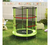 Homcom Kids Trampoline Mini Bouncer W/ Enclosure Net For 3-6 Years Green