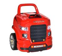 HOMCOM Kids Truck Engine Toy Set, Toddler Educational Car Service Station Playset, Take Apart Workshop, w/ RC Car Key, Steering wheel, Horn, Light, for 3-5 Years Old Red Red