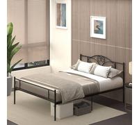 Homcom King Metal Bed Frame Headboard And Footboard Underbed Storage Space In Black Black