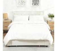 HOMCOM King Size Bed Frame with Storage and Adjustable Headboard Cream