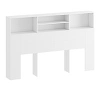 HOMCOM King-Size Headboard with Storage, Freestanding Bed Headboard with 4 Open Compartments for Bedroom, White