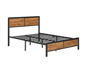 Homcom King Size Industrial-Style Steel Bed Frame