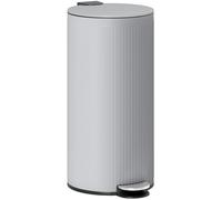 HOMCOM Kitchen Bin 30 L Bamboo Lid Soft Close Light Grey