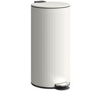 HOMCOM Kitchen Bin, 30 Litre Pedal Rubbish Bin with Removable Bucket, Cream