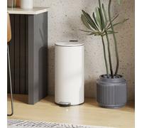 Homcom Kitchen Bin, 30 Litre Pedal Rubbish Bin With Removable Bucket, Cream Cream