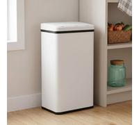 HOMCOM 40L Sensor Bin Soft Close Stainless Steel Kitchen Bin White | Automatic Touchless Motion Sensor, Fingerprint Resistant, Hygienic Gyms, Home Office, Assembly Required