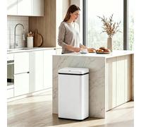 HOMCOM Kitchen Bin with Fast Motion Sensor, 50L Stainless Steel Sensor Bin in White | Size: Large HOMCOM White Large