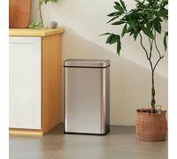 HOMCOM Kitchen Bin with Fingerprint-Proof Stainless Steel, Silver Tone - Silver Tone - Stainless Steel - 60L