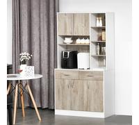 Homcom Kitchen Buffet Hutch Multi Storage Cupboard Cabinet Server Sideboard In Natural Natural One Size