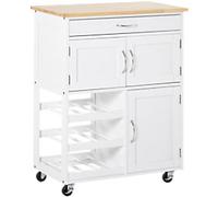 HOMCOM Kitchen Cart 32 kg 670 x 370 x 870 mm White