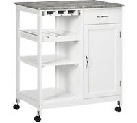 HOMCOM Kitchen Cart 40 kg 760 x 480 x 880 mm White