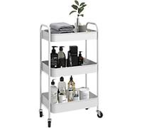 HOMCOM Kitchen Cart Steel 3 White 306 x 450 x 790 mm