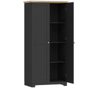 HOMCOM Kitchen Cupboard, 172cm Freestanding Storage Cabinet with Doors and Shelves, Black