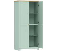 HOMCOM Kitchen Cupboard, 172cm Freestanding Storage Cabinet with Doors and Shelves, Light Green