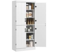 Homcom Kitchen Cupboard Freestanding Storage Cabinet With6-Tier Shelves In White White