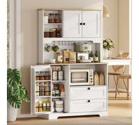 HOMCOM Kitchen Cupboard, Kitchen Cabinet with 2 Cabinets, 2 Drawers, White