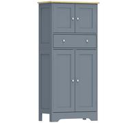 HOMCOM Modern Kitchen Cupboard with 4 Doors & Adjustable Shelf, Grey Blue HOMCOM Blue
