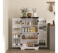 HOMCOM Kitchen Cupboard Pantry Cabinet with Adjustable Shelves White, White
