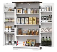 Homcom Kitchen Cupboard Pantry Cabinet With Adjustable Shelves White White