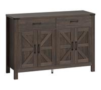 HOMCOM Kitchen Cupboard, Sideboard with 4 Doors, 2 Drawers and 2 Adjustable Shelves for Dining Room, Dark Brown