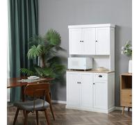 HOMCOM Kitchen Cupboard Storage Cabinet Microwave Oven Stand With Storage, White