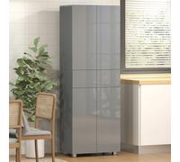 Homcom Kitchen Cupboard Storage Cabinet Push Open Doors And Drawers, Grey