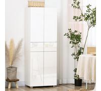 Homcom Kitchen Cupboard Storage Cabinet Push Open Doors And Drawers, White