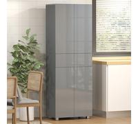 HOMCOM Kitchen Cupboard Storage Cabinet Push Open Doors & Drawers, Grey HOMCOM Grey