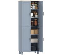 Homcom Modern Kitchen Cupboard Storage Cabinet With 4 Shelves, Grey