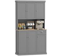 Homcom Kitchen Cupboard Storage Cabinet With Adjustable Shelves In Grey Grey
