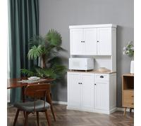 Homcom Kitchen Cupboard Storage Cabinet With Adjustable Shelves, White