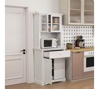 Homcom Kitchen Cupboard Storage Cabinet With Drawer, Doors And Shelves, White White