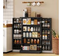 Portland 2 Door Black Kitchen Storage Cabinet - Size: 104 x 30 x 60cm - Wilko