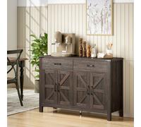 HOMCOM Kitchen Cupboard with 4 Doors, 2 Drawers & 2 Shelves, Dark Brown HOMCOM Brown