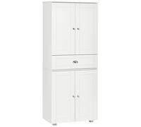 HOMCOM Kitchen Larder Cabinet with Drawer & Adjustable Shelves, Tall Pantry Storage Cupboard for Kitchen & Dining Room, White Aosom UK