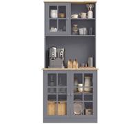 HOMCOM Kitchen Pantry, Buffet Hutch with 3 Storage Cabinets, Grey HOMCOM Grey