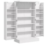 HOMCOM Kitchen Pantry Cupboard with Adjustable Shelves, White Aosom UK